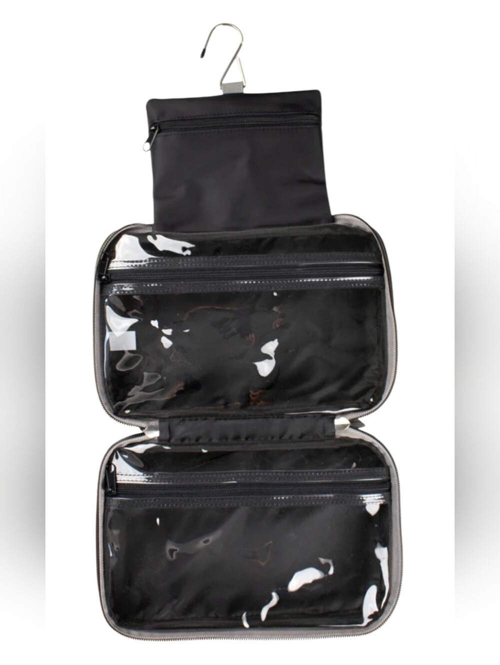 Tender Love + Carry Black/Gray Travel Pouch/ Cosmetic Hanging WashBag